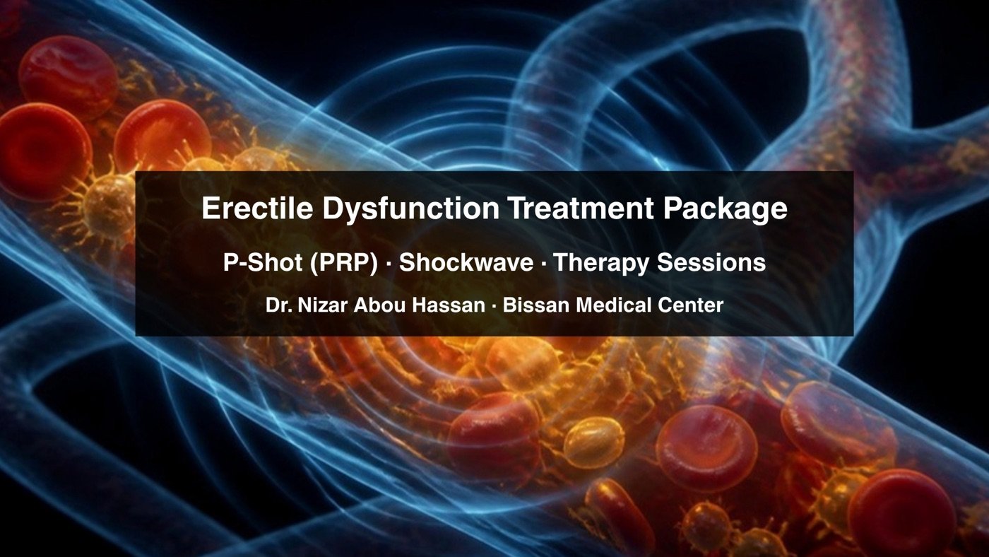 Illustration of platelets and shockwave pulses in a blood vessel for the Erectile Dysfunction Treatment Package in Sharjah